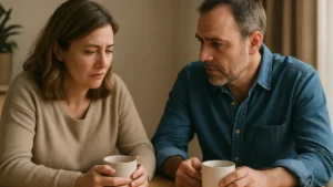 Two people sharing stories - a story shared is a story halved at It's Personal FYI
